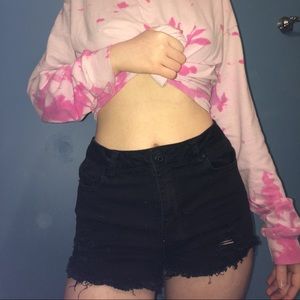 Black high waisted shorts.